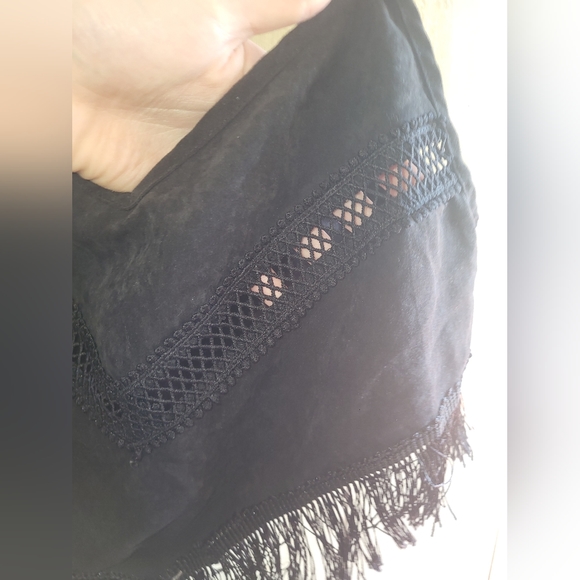 Womens Fringe Cutout Crop Top - Picture 5 of 6